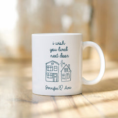 I Wish You Lived Next Door Coaster Gift For Friend Friendship Personalised Present For Her Him