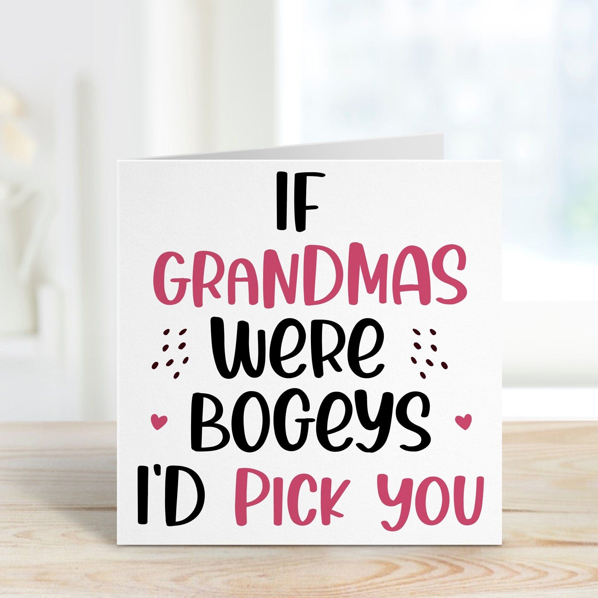 If Grandmas Were Bogeys I'D Pick You Card Gift For Grandma Mother's Day Christmas Grandma's Birthday Gift Card Funny Greeting Card