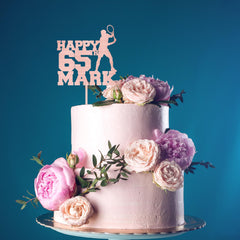 Male Tennis Happy Birthday Cake Topper with Age and Name Personalised tennis player Party cake decor 20th 50th 60th 70th 30th for man adult