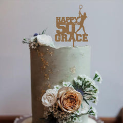 Female Tennis Birthday Cake Topper with Age Name Personalised tennis player Party cake decor 21st 30th 40th 50th 60th her adult woman girl
