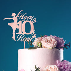 Ballerina Birthday Cake Topper with Age and Name Personalised Party Decor 10th 11th 14th 15th 16th 17th 18th For girl daughter girls