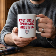 England Football World Cup 2026 Mug – Cautiously Optimistic Since 1966. Match Day Gift