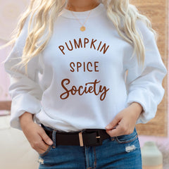 Pumpkin Spice Society Sweatshirt, Cosy Autumn Fall Jumper
