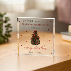 Personalised Christmas Acrylic Plaque Keepsake, Making Memories Christmas Gift