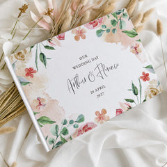 Personalised Floral Wedding Guest Book Botanical Wedding Sign-In Book