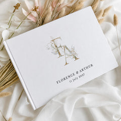 Personalised Monogram Wedding Guest Book | Custom Initial Keepsake