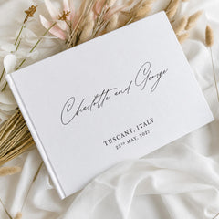 Minimal Script Wedding Guest Book | Personalised Keepsake