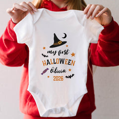 Personalised Baby First Halloween Bodysuit My First Halloween Baby Girl Outfit
