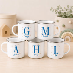 Personalised Initial Mug, Custom Name Kids Mug, Boys Monogram Gift