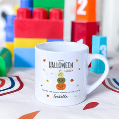 Personalised Halloween Pumpkin Kids Mug, Custom Name Gift