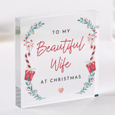 Beautiful Wife Acrylic Plaque Christmas Gift, Romantic Keepsake for Newlywed
