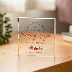 Thinking of You Acrylic Plaque Christmas Gift, Personalised Keepsake