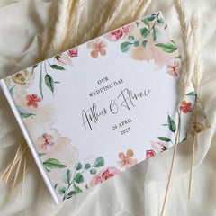 Personalised Floral Wedding Guest Book Botanical Wedding Sign-In Book