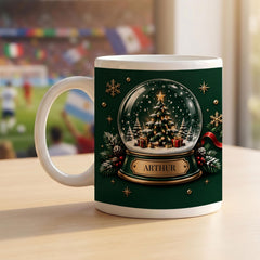 Personalised Christmas Snow Globe Mug, Christmas Gift