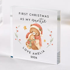 Personalised First Christmas as Auntie Keepsake, New Aunt Xmas Gift