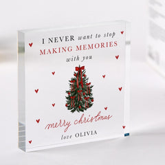 Personalised Christmas Acrylic Plaque Keepsake, Making Memories Christmas Gift