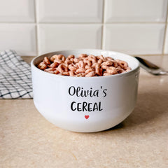 Personalised Newlywed Gift, Couple’s Family Name Ceramic Bowl, Wedding Housewarming Popcorn Snack Present