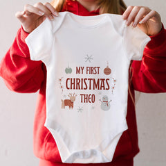 Personalised Baby's First Christmas Vest, My First Xmas Baby Bodysuit, Newborn Gift