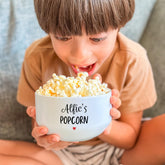 Personalised Newlywed Gift, Couple’s Family Name Ceramic Bowl, Wedding Housewarming Popcorn Snack Present