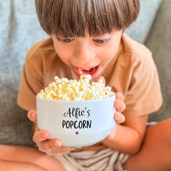 Personalised Newlywed Gift, Couple’s Family Name Ceramic Bowl, Wedding Housewarming Popcorn Snack Present