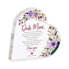 Personalised Mum Acrylic Plaque Gift, Thank You Mother's Day Birthday Gift for Mummy