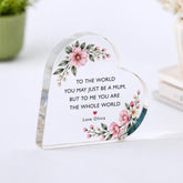 Personalised Mum Gift Acrylic Plaque, Custom Mother's Day Birthday Gift