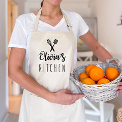 Personalised Kitchen Apron, Name Gift for Mum, Grandma, Chef, Housewarming, Christmas, Adjustable Neck