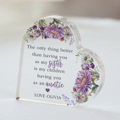 Personalised New Auntie Gift Birthday Gift for Sister