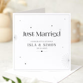 Just Married Personalised Wedding Day Card – Congratulations Card for Bride & Groom from Friend, Family or Wedding Guest
