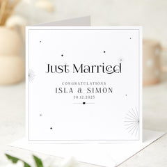 Just Married Personalised Wedding Day Card – Congratulations Card for Bride & Groom from Friend, Family or Wedding Guest