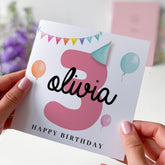 Kids Birthday Card for Girl Fun Keepsake 1st 2nd 3rd 4th Birthday Card for Daughter Granddaughter Niece Baby Girl Gift Card