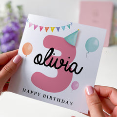 Kids Birthday Card for Girl Fun Keepsake 1st 2nd 3rd 4th Birthday Card for Daughter Granddaughter Niece Baby Girl Gift Card