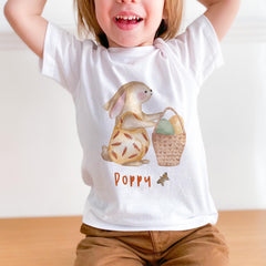 Kids Easter T-Shirt Custom Bunny Egg Print Name Shirt Gift for Boys & Girls Cute Toddler First Easter Tee