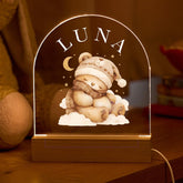 LED Night Light Custom Name Bear Design Kids Nursery Lamp Baby Gift Bedroom Decor Sleep Aid Babyshower