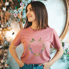 Love Floral Heart T-Shirt Valentine'S Days T Shirt First Valentine Spring Flowers T-Shirt