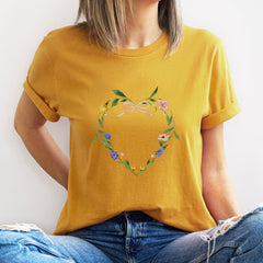 Love Floral Heart T-Shirt Valentine'S Days T Shirt First Valentine Spring Flowers T-Shirt