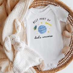 Matching Daddy Baby Bodysuit, Bib or T-Shirts Father's Day Dad's birthday Gift for Dad Best Part of Dad's Universe Cute Space Design