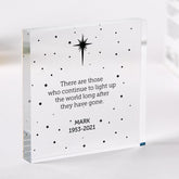 Memorial Gift for Loss Acrylic Plaque Personalised Remembrance Keepsake Bereavement Gift In Loving Memory of Family Dad Grandad Grandma