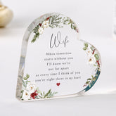 Memorial Keepsake for Wife – Heart Acrylic Plaque – In Loving Memory of Wife – Remembrance Decoration with Poem