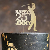 Men Personalised Golf Birthday Cake Topper with Age and Name Wooden Golf Party cake Decor 30th 40th 50th 60th 70th for Man Him Golf Lover