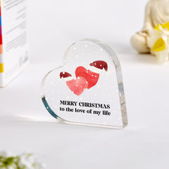 Merry Christmas Heart Acrylic Plaque Gift for Partner Boyfriend Girlfriend Husband Wife