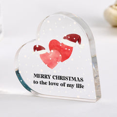 Merry Christmas Heart Acrylic Plaque Gift for Partner Boyfriend Girlfriend Husband Wife