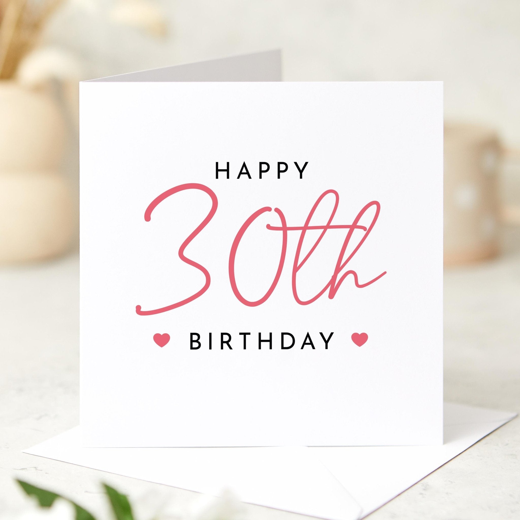Milestone Birthday Card for Her Custom Age Birthday Card for Her 20th 30th 40th 50th 60th Minimalist Design Keepsake