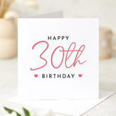Milestone Birthday Card for Her Custom Age Birthday Card for Her 20th 30th 40th 50th 60th Minimalist Design Keepsake