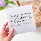 Mother in Law Mother's Day Card Thank You Card for Mother in Law Elegant Floral Card for Mum in Law Card for Mother - in - Law Gift