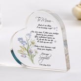 Mother of The Bride Gift Wedding Day Gift for Mum Heart Keepsake from Bride Sentimental Present Thank You Mum Wedding Poem Acrylic Plaque