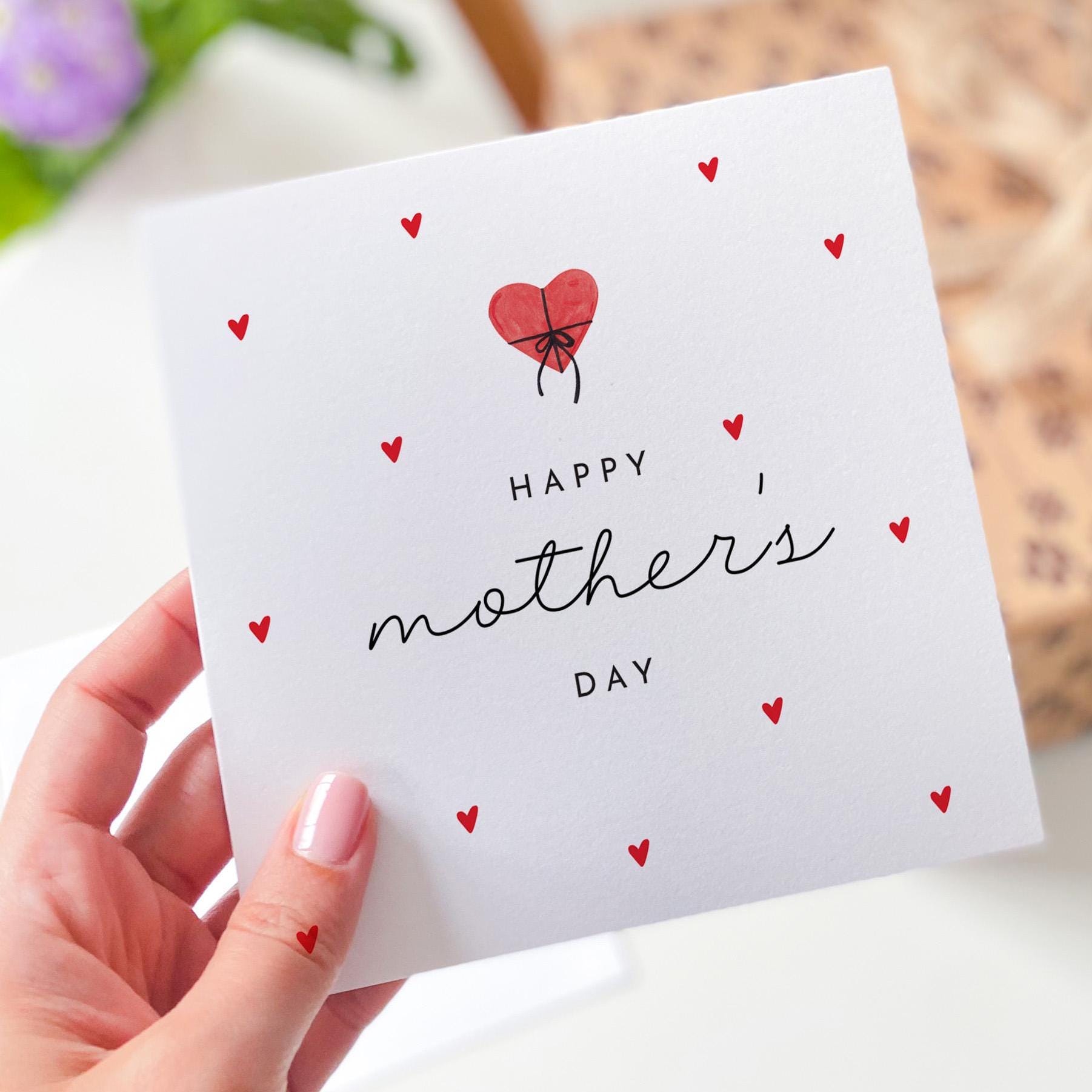 Mother's Day Card Cute Heart Design Thoughtful Gift for Mum Grandma Nanny Special Keepsake Card for Her Mummy Mama Auntie Grandma Nanny Nan