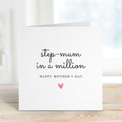 Mother's Day Card for Step - Mum Thoughtful Gift for Stepmother Heartfelt Appreciation Keepsake Card Bonus Mum Stepmum in a Million Step mum