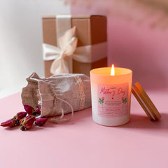 Mother's Day Scented Candle With Rose Tea, Free Gift Packaging, Soy Wax Vegan Candle, Gift For Mum