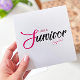 Motivational Card I Am a Survivor Inspirational Card Encouragement Gift for Cancer Survivor Friends Family Boss Colleagues Support Breast